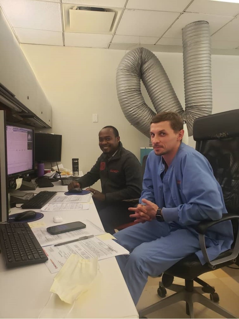 Drs. Godfrey Kisigo (L) and Oleg Kavulych (R), a sleep technician at the WCM Sleep Center