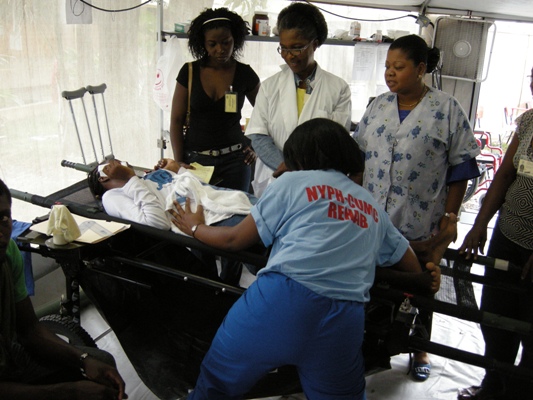 NYPH volunteers are training Haitians in rehabilitation.
