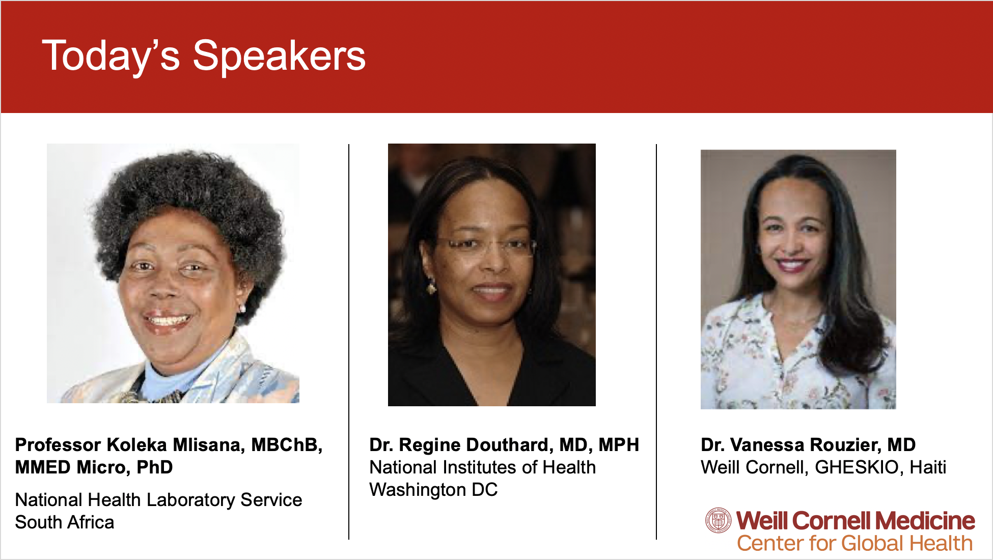 2021 Women in Global Health Virtual Symposium Speakers